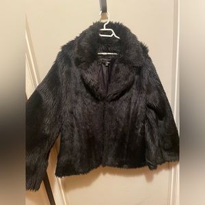 Black Faux Fur Coat
